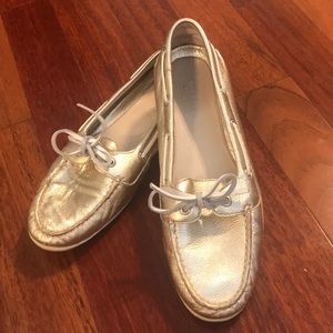 Gold sperry topsider shoes